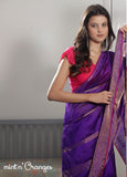 Purple stripe Saree