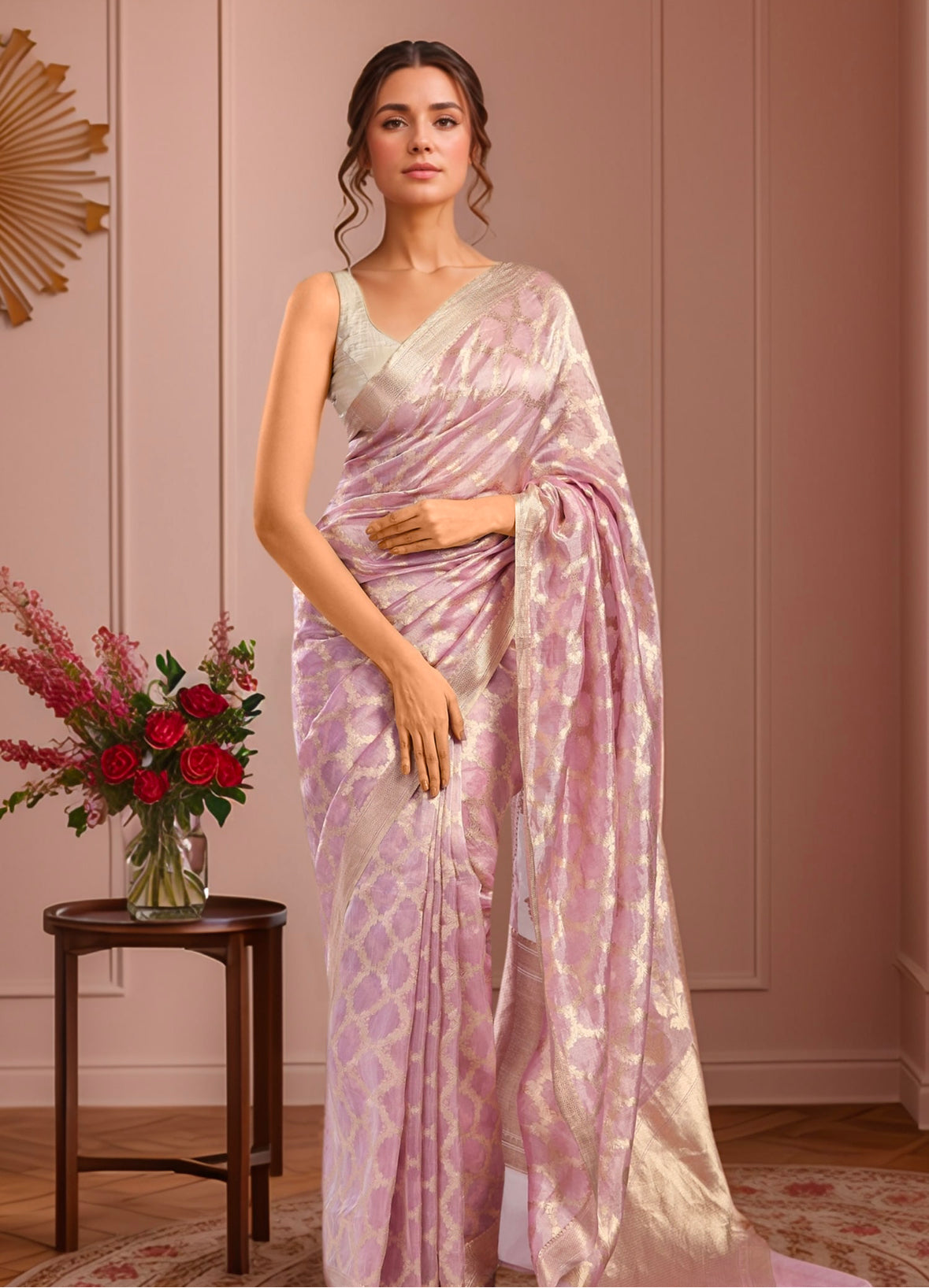 Mauve tissue saree
