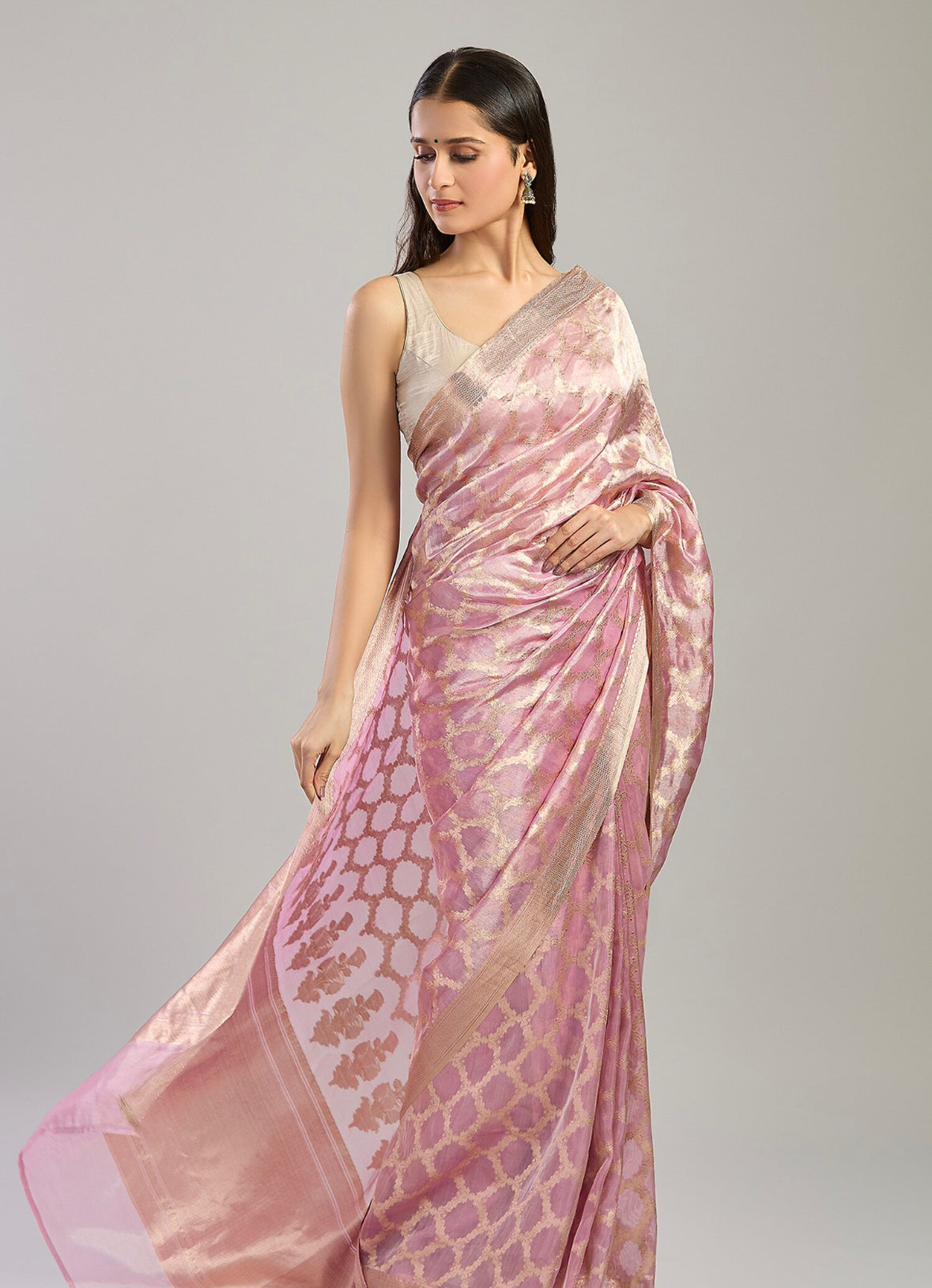 Mauve tissue saree