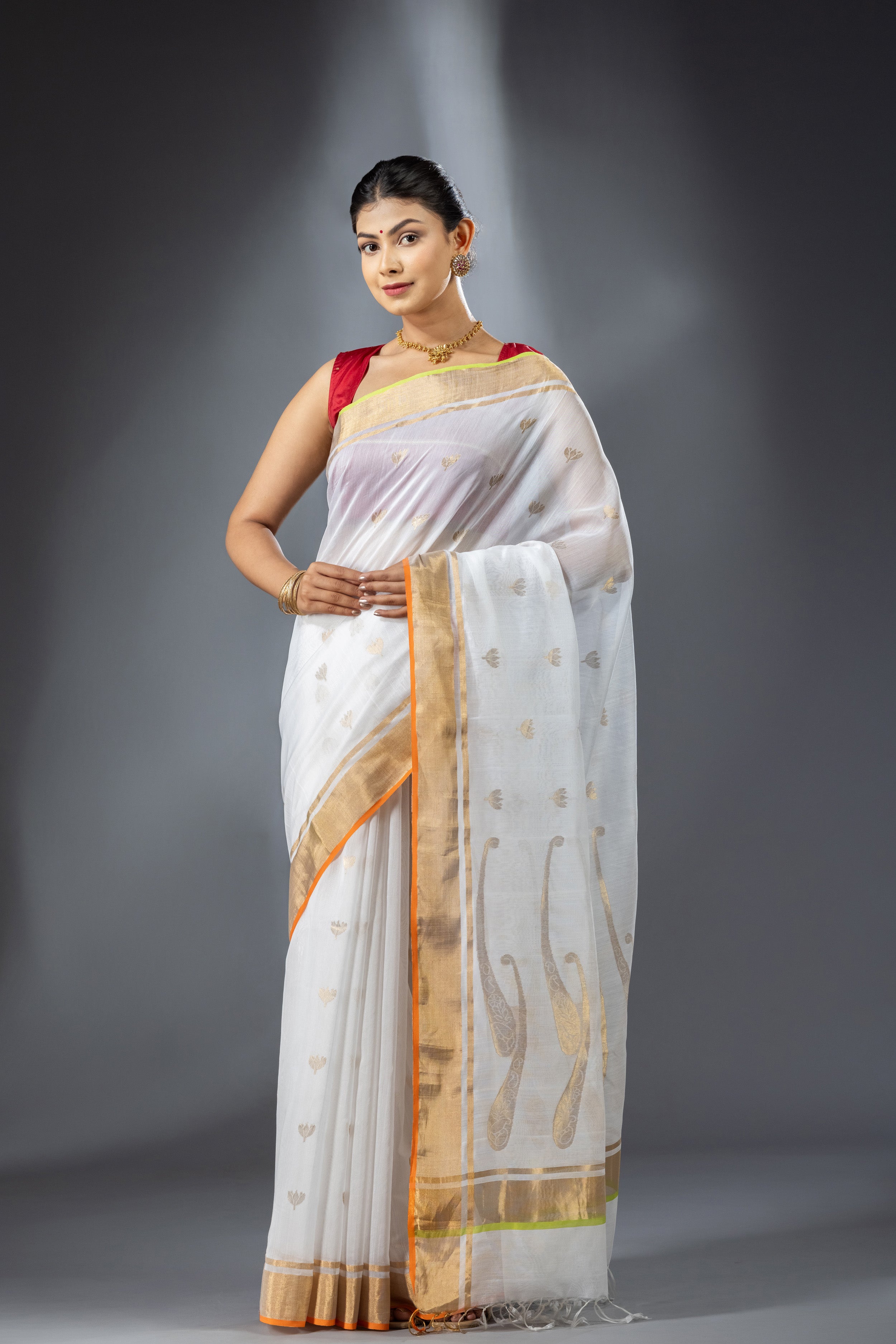 Shweta lotus saree