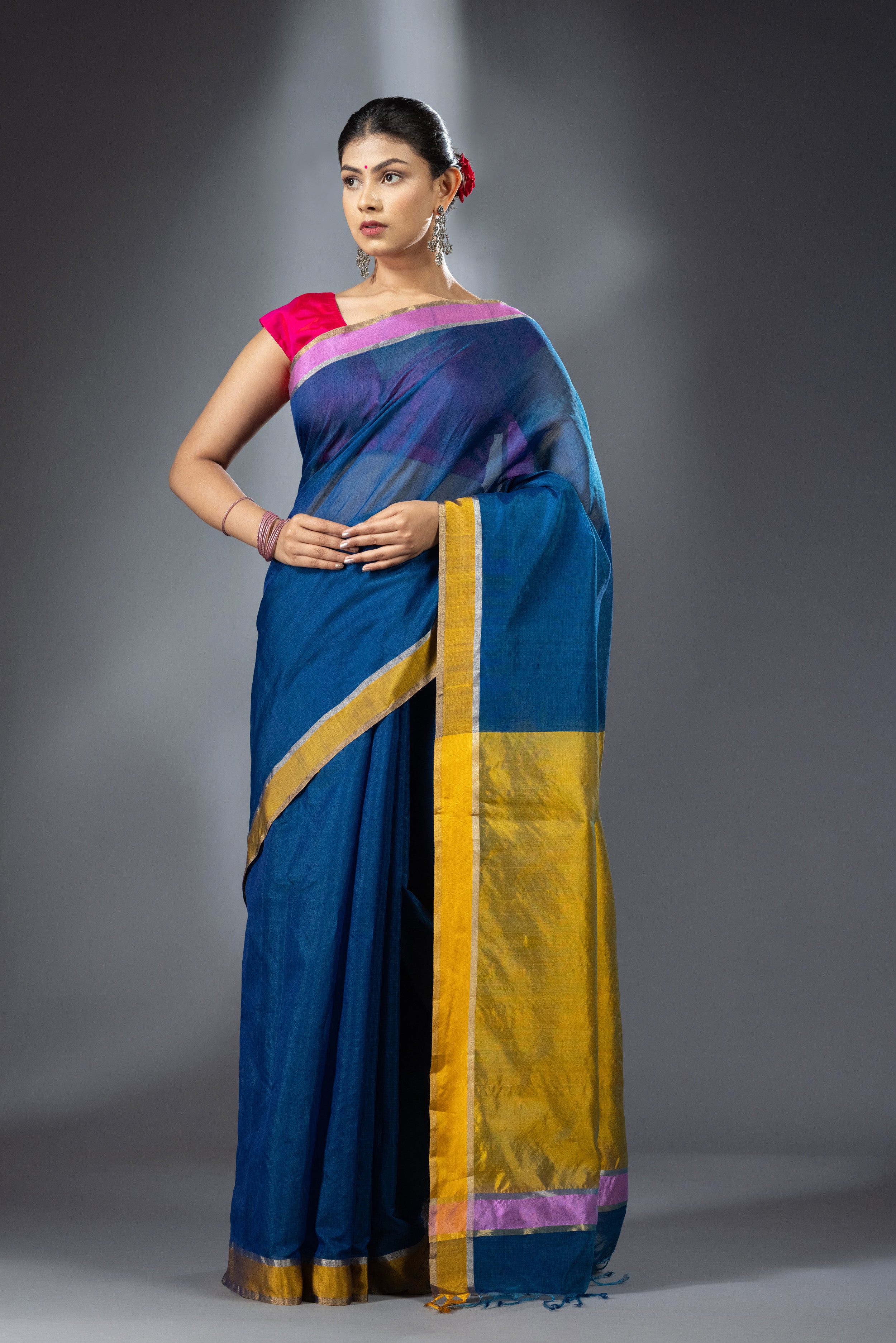 Ink blue saree