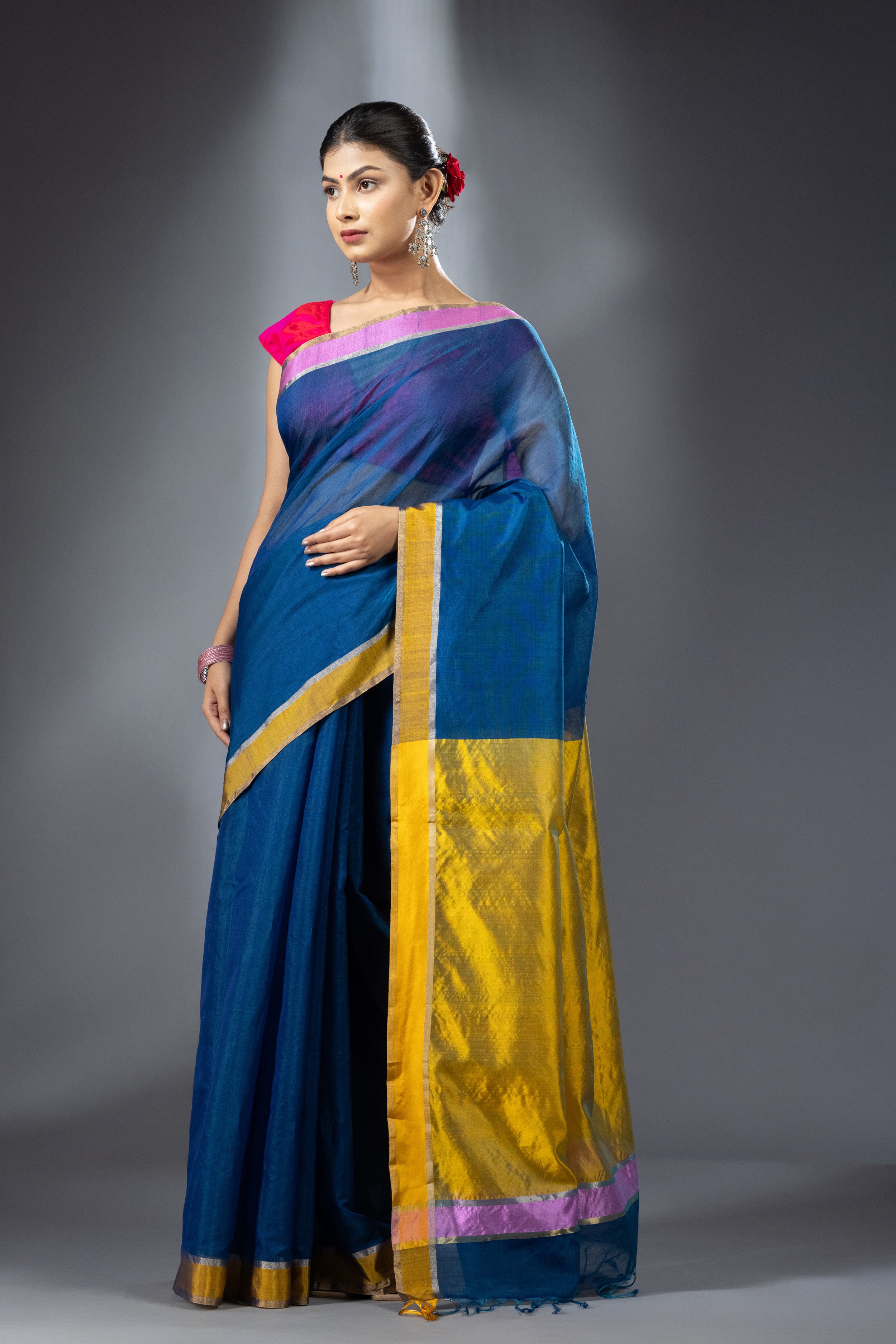 Ink blue saree