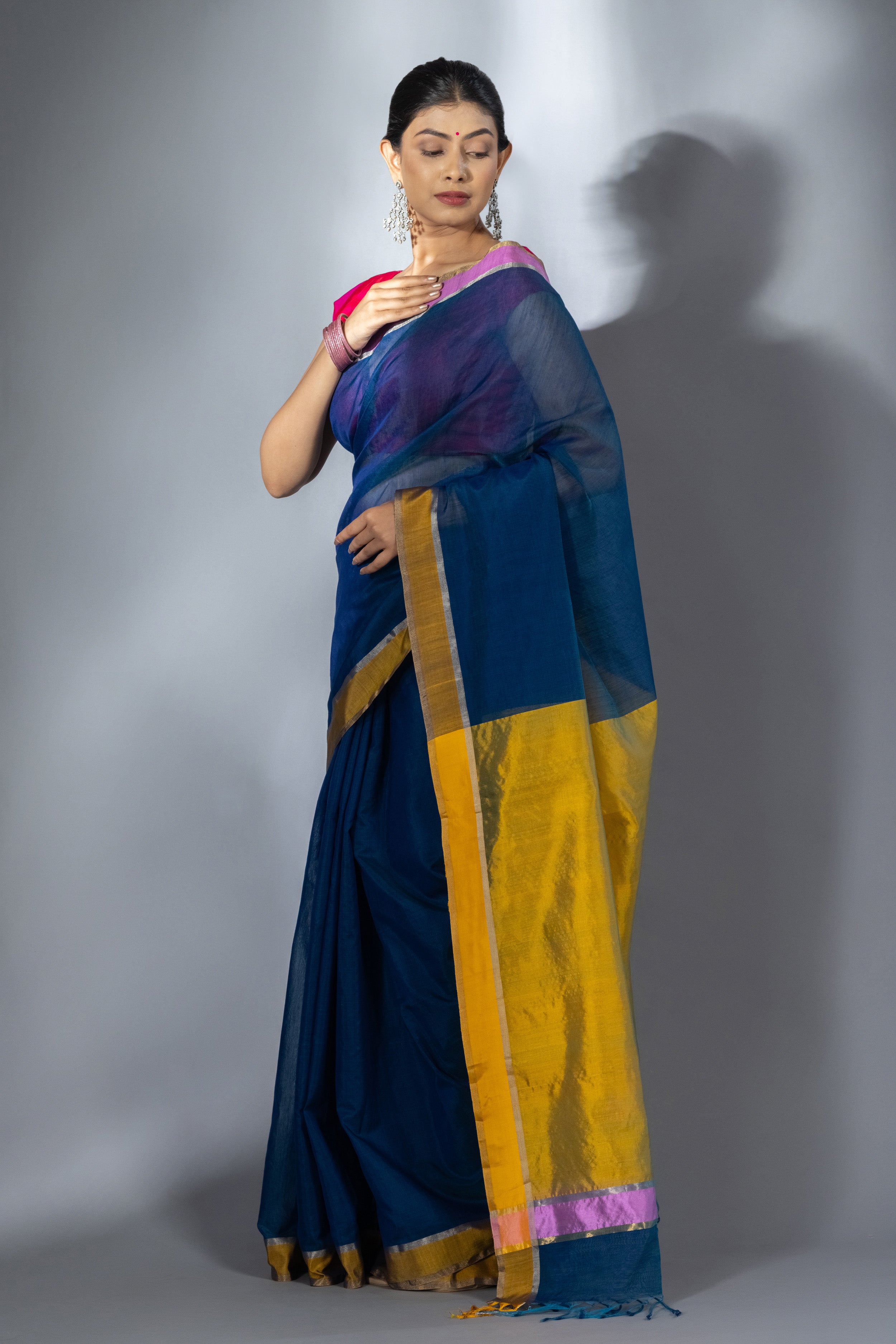Ink blue saree