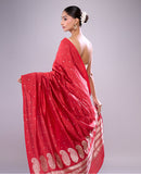 Red paisley saree