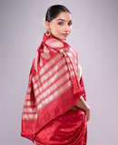 Red paisley saree