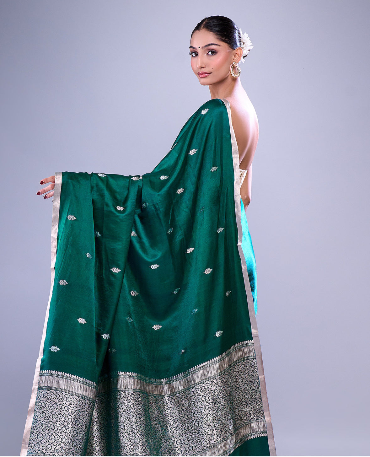 Teal saree