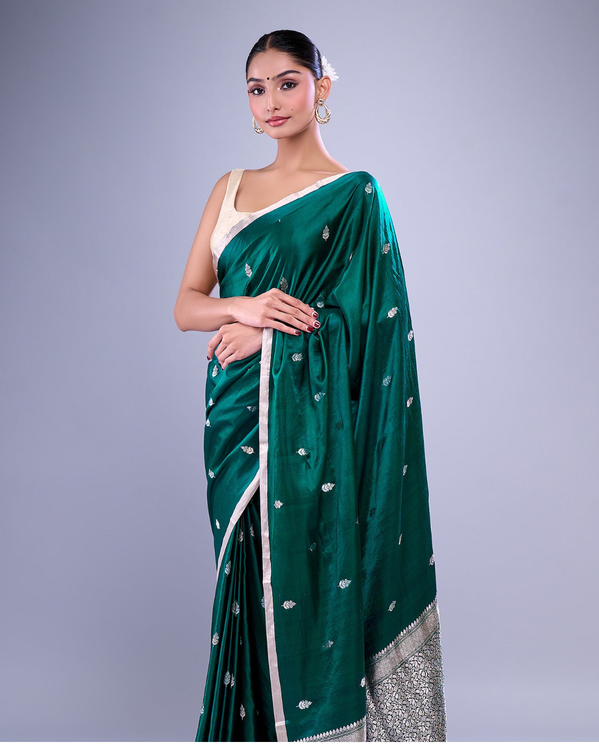 Teal saree