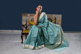 Chanda aqua saree