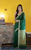 Bottle green saree