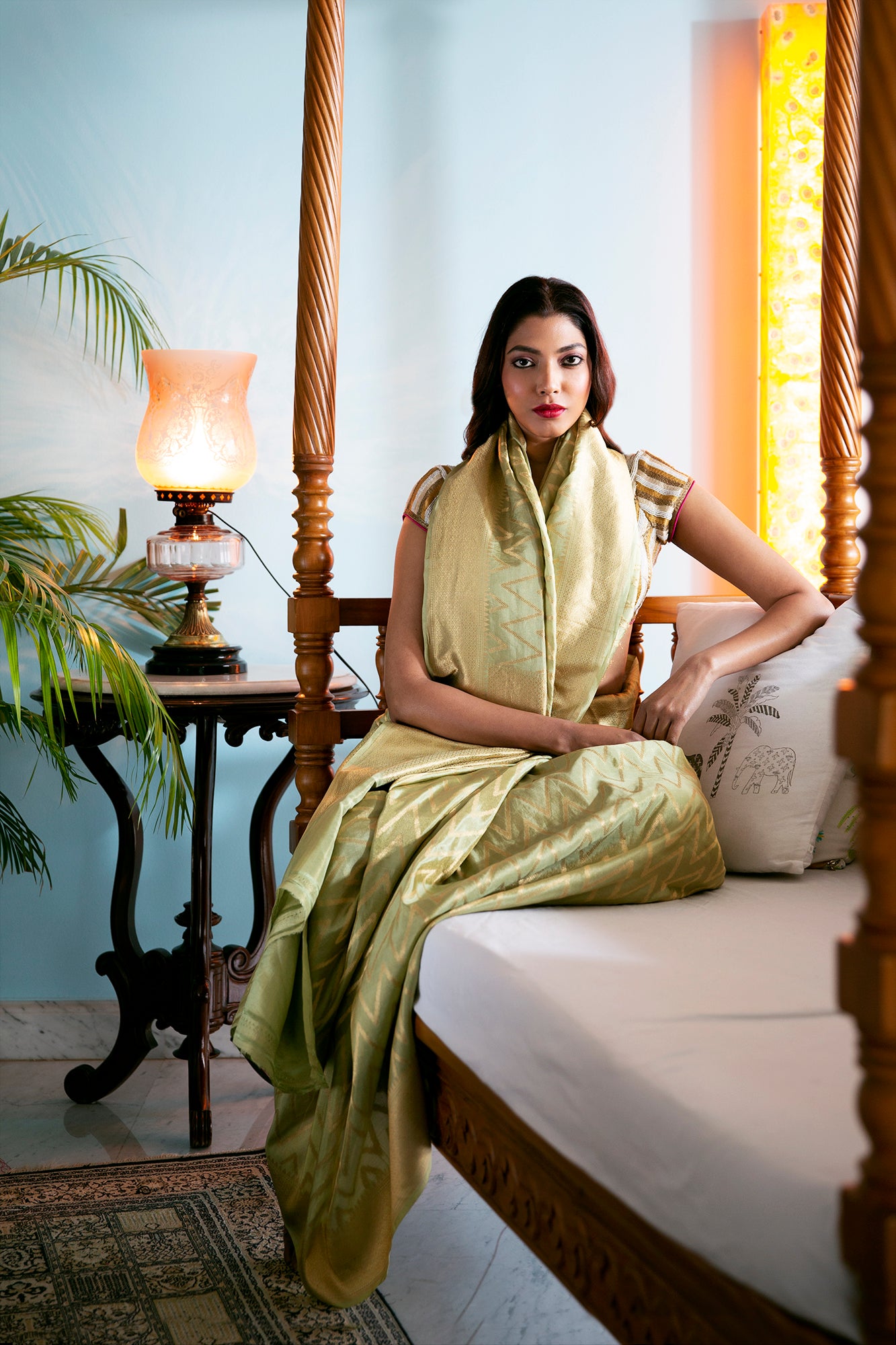 Lehriya Silk-Tissue sari