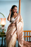 Beige Swiss Saree