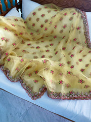 Yellow Organza Dupatta